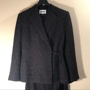 Kasper Vintage Sparkly Grid Pattern Formal Suit